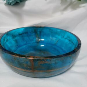8 Inch Turquoise & Bronze Bowl