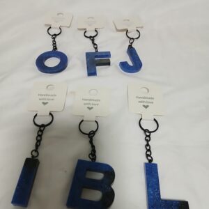 Blue & Black Alpha Keychain