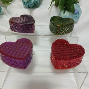 Heart Faceted Jar With Lid