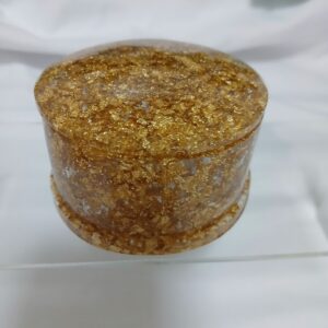 Round Gold Flake Jar With Lid