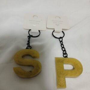 Yellow & Black Alpha Keychain