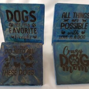 Blue Dog Saying Coasters