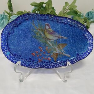 Large Blue Winter Tray