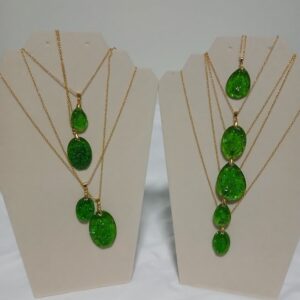 Faceted Emerald Color Necklace