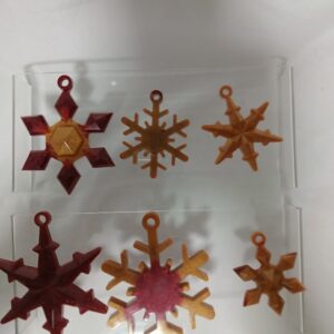 Set of 6 Red & gold Ornaments