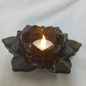 Large Black Brass Tealight Holder