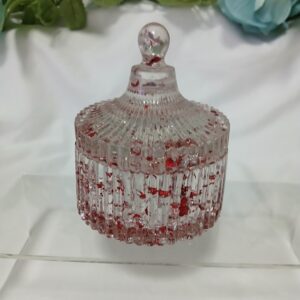 Red Flake Teardrop Jar With Lid